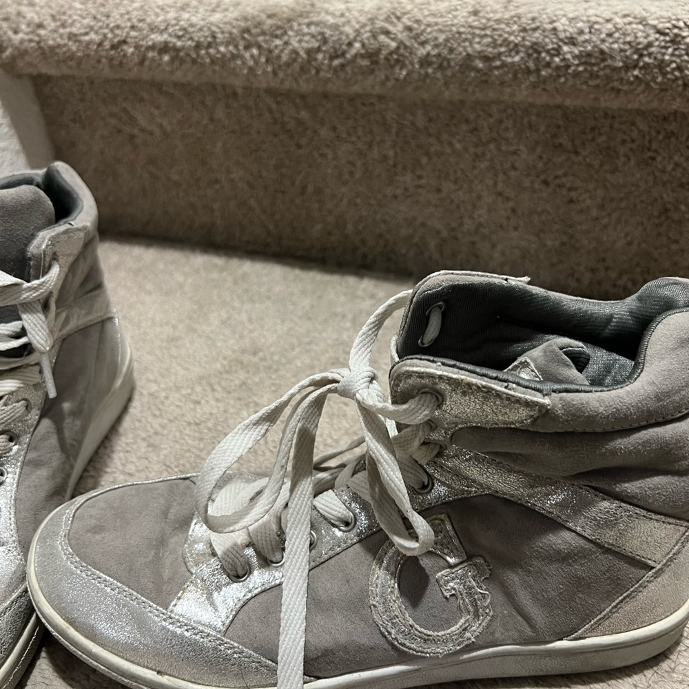 Grey and silver Guess high tops